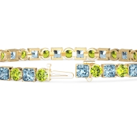 Princess and Round Tennis Bracelet