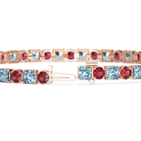 Princess and Round Tennis Bracelet