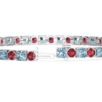 Princess and Round Tennis Bracelet