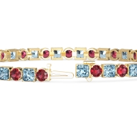 Princess and Round Tennis Bracelet