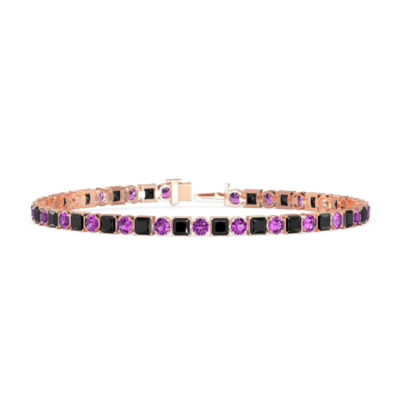 Princess and Round Tennis Bracelet