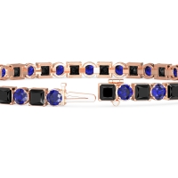 Princess and Round Tennis Bracelet