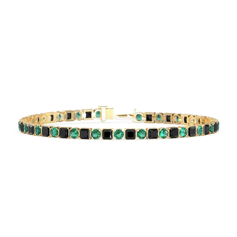 Princess and Round Tennis Bracelet