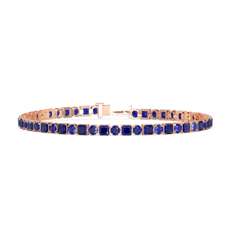 Princess and Round Tennis Bracelet