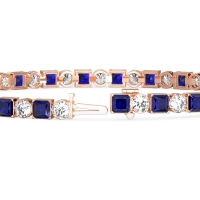 Princess and Round Tennis Bracelet
