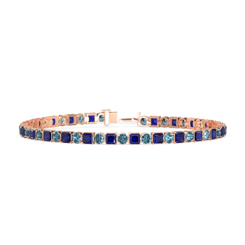 Princess and Round Tennis Bracelet