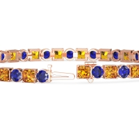 Princess and Round Tennis Bracelet