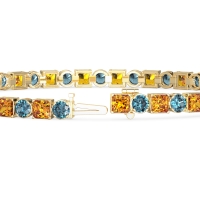 Princess and Round Tennis Bracelet