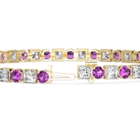Princess and Round Tennis Bracelet