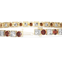 Princess and Round Tennis Bracelet