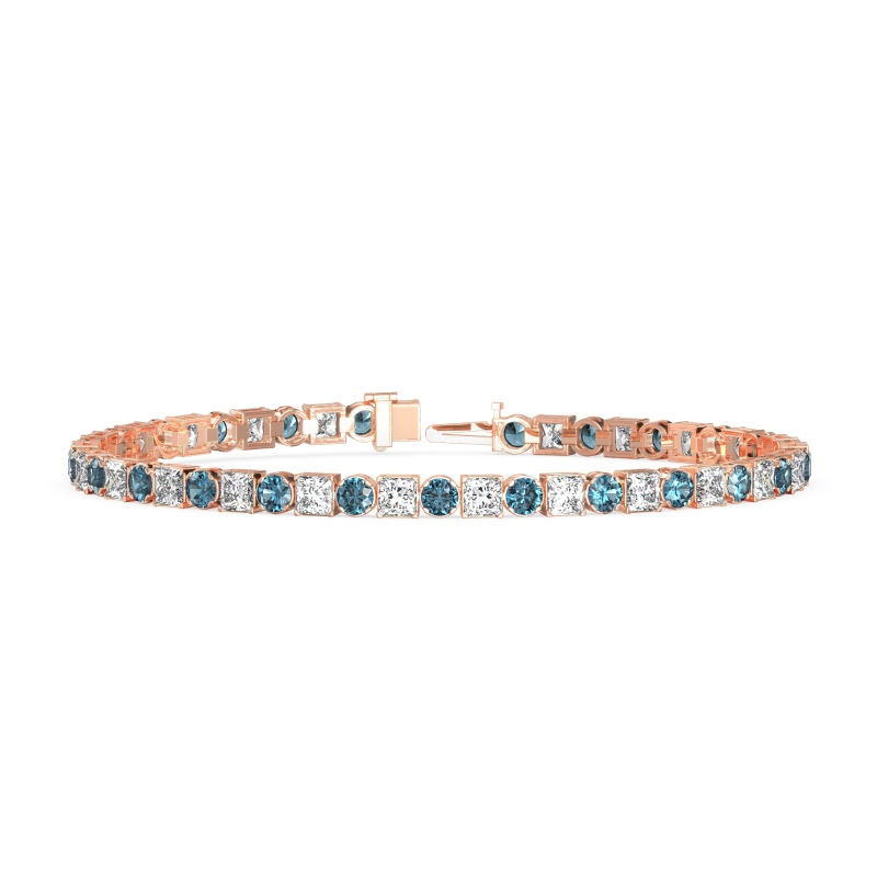 Princess and Round Tennis Bracelet