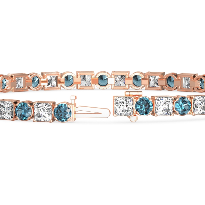 Princess and Round Tennis Bracelet