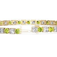 Princess and Round Tennis Bracelet