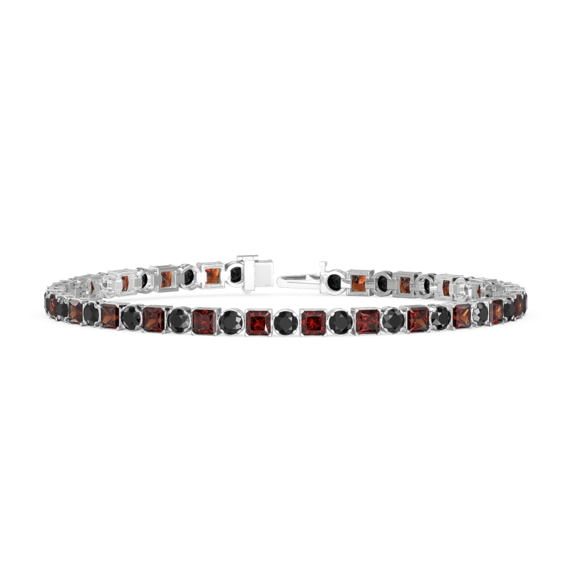 Princess and Round Tennis Bracelet