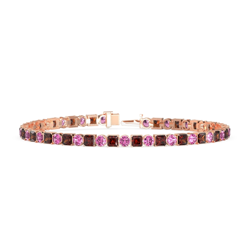 Princess and Round Tennis Bracelet