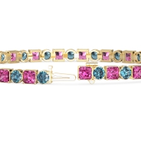 Princess and Round Tennis Bracelet