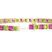 Princess and Round Tennis Bracelet