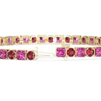 Princess and Round Tennis Bracelet