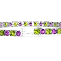Princess and Round Tennis Bracelet