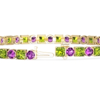 Princess and Round Tennis Bracelet