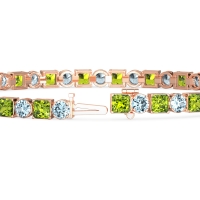Princess and Round Tennis Bracelet