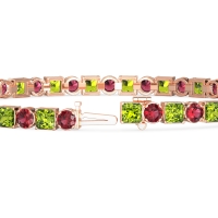 Princess and Round Tennis Bracelet