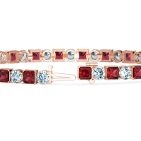 Princess and Round Tennis Bracelet
