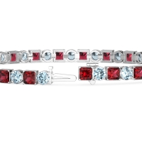 Princess and Round Tennis Bracelet