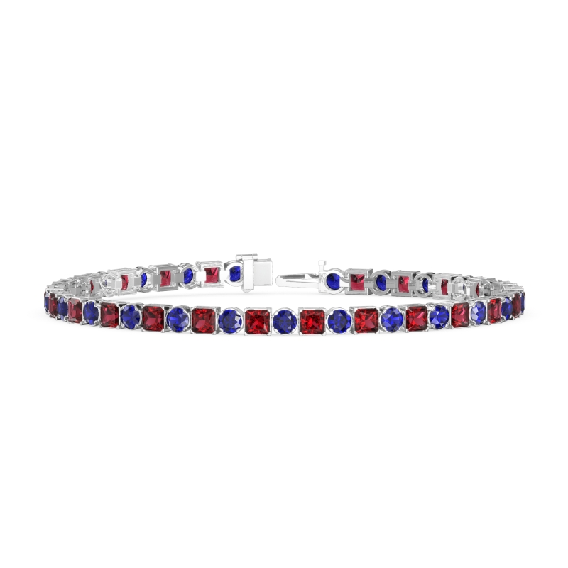 Princess and Round Tennis Bracelet