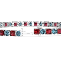 Princess and Round Tennis Bracelet