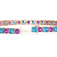 Princess and Round Tennis Bracelet