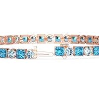 Princess and Round Tennis Bracelet