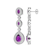 Dangling Halo Pear & Marquise Earrings