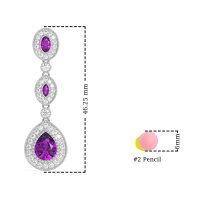 Dangling Halo Pear & Marquise Earrings