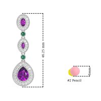 Dangling Halo Pear & Marquise Earrings