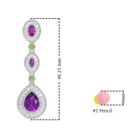 Dangling Halo Pear & Marquise Earrings