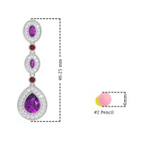 Dangling Halo Pear & Marquise Earrings