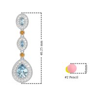 Dangling Halo Pear & Marquise Earrings