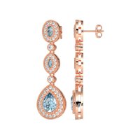 Dangling Halo Pear & Marquise Earrings