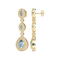 Dangling Halo Pear & Marquise Earrings