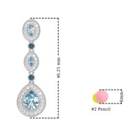 Dangling Halo Pear & Marquise Earrings