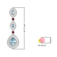 Dangling Halo Pear & Marquise Earrings