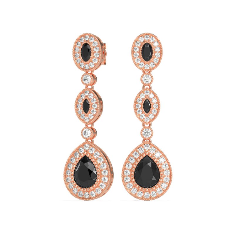 Dangling Halo Pear & Marquise Earrings