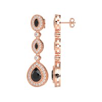 Dangling Halo Pear & Marquise Earrings