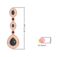 Dangling Halo Pear & Marquise Earrings
