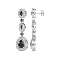 Dangling Halo Pear & Marquise Earrings