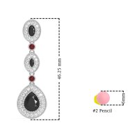 Dangling Halo Pear & Marquise Earrings