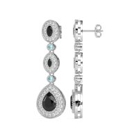Dangling Halo Pear & Marquise Earrings