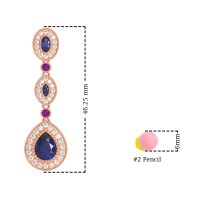 Dangling Halo Pear & Marquise Earrings