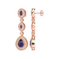 Dangling Halo Pear & Marquise Earrings